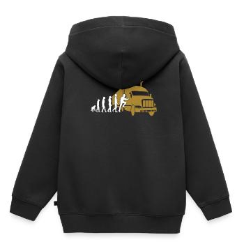Truck Driver Evolution Trucker - Sweat Premium à capuche enfant bio - noir - Dos - AI Model Kid Male (0cm)