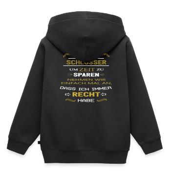 Ich bin Schlosser - Kinder Premium Organic Hoodie - Schwarz - Hinten - AI Model Kid Male (0cm)