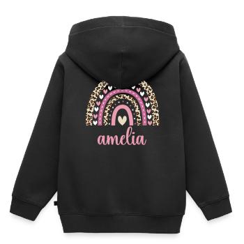 Amelia Regenbogen Name Geburtstag Amelia - Kinder Premium Organic Hoodie - Schwarz - Hinten - AI Model Kid Male (0cm)