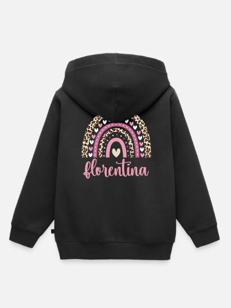 Florentina Regenbogen Name Geburtstag Florentina - Kinder Premium Organic Hoodie - Schwarz