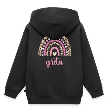 Greta Regenbogen Name Geburtstag Greta - Kinder Premium Organic Hoodie - Schwarz - Hinten - AI Model Kid Male (0cm)