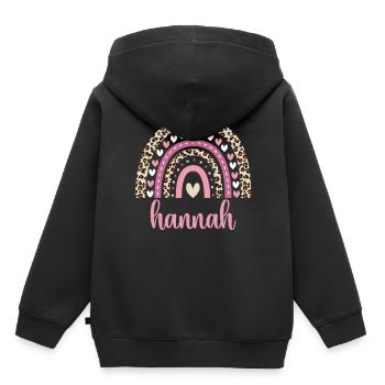 Hannah Regenbogen Name Geburtstag Hannah - Kinder Premium Organic Hoodie - Schwarz - Hinten - AI Model Kid Male (0cm)
