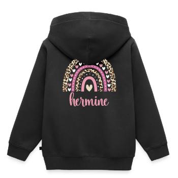 Hermine Regenbogen Name Geburtstag Hermine - Kinder Premium Organic Hoodie - Schwarz - Hinten - AI Model Kid Male (0cm)