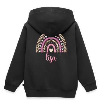 Lisa Regenbogen Name Geburtstag Lisa - Kinder Premium Organic Hoodie - Schwarz - Hinten - AI Model Kid Male (0cm)