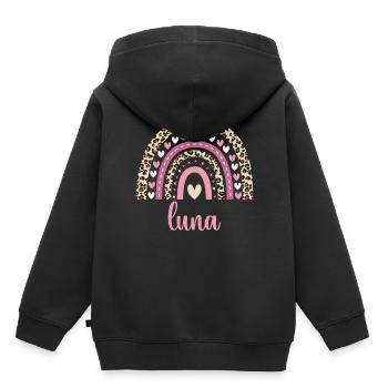 Luna Regenbogen Name Geburtstag Luna - Kinder Premium Organic Hoodie - Schwarz - Hinten - AI Model Kid Male (0cm)