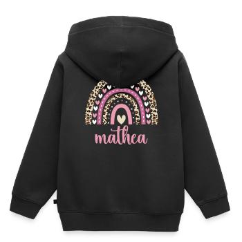 Mathea Regenbogen Name Geburtstag Mathea - Kinder Premium Organic Hoodie - Schwarz - Hinten - AI Model Kid Male (0cm)