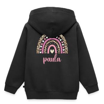 Paula Regenbogen Name Geburtstag Paula - Kinder Premium Organic Hoodie - Schwarz - Hinten - AI Model Kid Male (0cm)