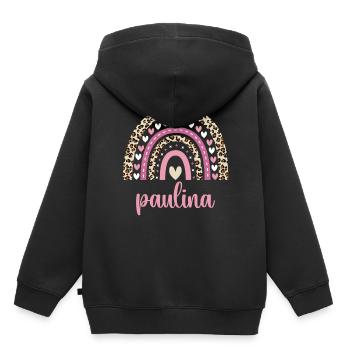 Paulina Regenbogen Name Geburtstag Paulina - Kinder Premium Organic Hoodie - Schwarz - Hinten - AI Model Kid Male (0cm)
