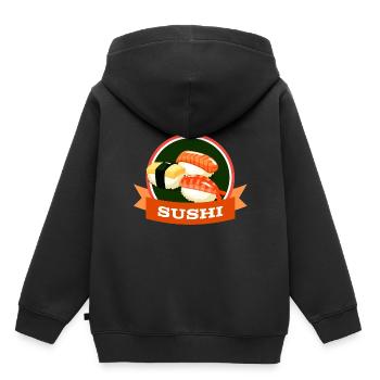 Sushi - Sweat Premium à capuche enfant bio - noir - Dos - AI Model Kid Male (0cm)