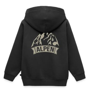 Alpes - Sweat Premium à capuche enfant bio - noir - Dos - AI Model Kid Male (0cm)