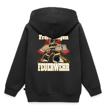 Freiwillige Feuerwehr Feuerwehrmann Kinder - Kinder Premium Organic Hoodie - Schwarz - Hinten - AI Model Kid Male (0cm)