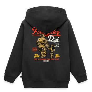 Firefighters father dad fireman - Kids Premium Organic Hoodie - black - Back - AI Model Kid Male (0cm)