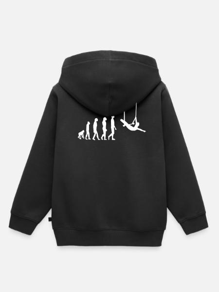 Trapeze Evolution Aerial Acrobatics Circus Variety - Kids Premium Organic Hoodie - black