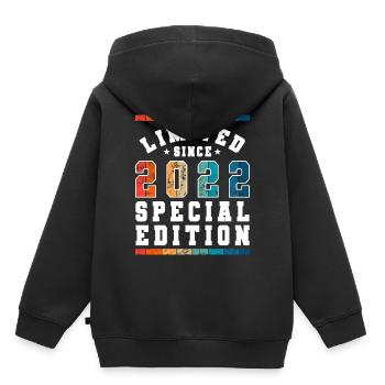 Edition limitée depuis 2022 Cadeau d’anniversaire - Sweat Premium à capuche enfant bio - noir - Dos - AI Model Kid Male (0cm)