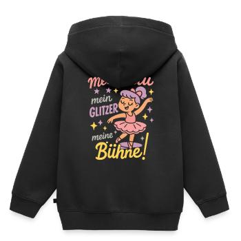 Mon tutu Mes paillettes Mon ballet de scène - Sweat Premium à capuche enfant bio - noir - Dos - AI Model Kid Male (0cm)