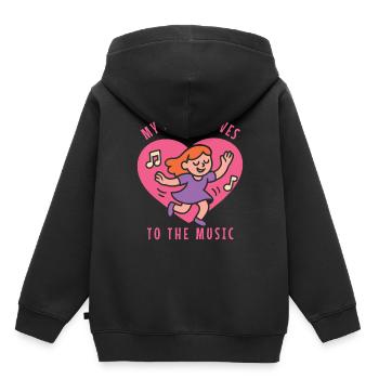 Mon cœur se met à la danse de ballet musicale - Sweat Premium à capuche enfant bio - noir - Dos - AI Model Kid Male (0cm)