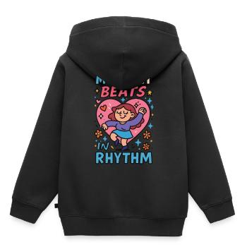 My Heart Beats In Rhythm Ballett Mädchen - Kinder Premium Organic Hoodie - Schwarz - Hinten - AI Model Kid Male (0cm)