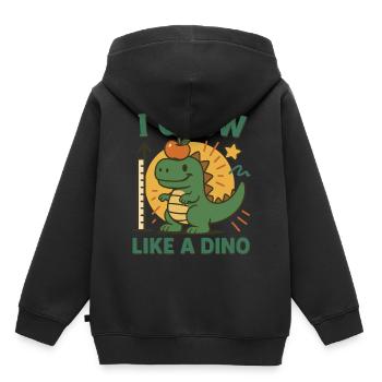 I Grow Like A Dino Dinosaurierliebhaber Kinder - Kinder Premium Organic Hoodie - Schwarz - Hinten - AI Model Kid Male (0cm)