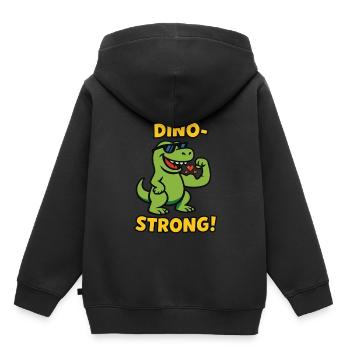 I'm Dino-Strong Tyrannosaurus Rex Kinder - Kinder Premium Organic Hoodie - Schwarz - Hinten - AI Model Kid Male (0cm)