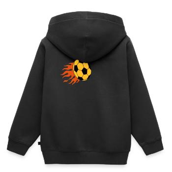 brennender Ball - burning ball - Kinder Premium Organic Hoodie - Schwarz - Hinten - AI Model Kid Male (0cm)