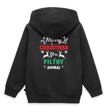 Drôle seul à la maison Films Joyeux Noël - Sweat Premium à capuche enfant bio - noir - Dos - AI Model Kid Male (0cm)