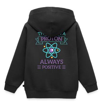 wissenschaft babyThink Like A Proton - Always Posi - Kinder Premium Organic Hoodie - Schwarz - Hinten - AI Model Kid Male (0cm)