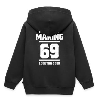 69 Jahre alt - 69. Geburtstag lustiges Geschenk - Kinder Premium Organic Hoodie - Schwarz - Hinten - AI Model Kid Male (0cm)