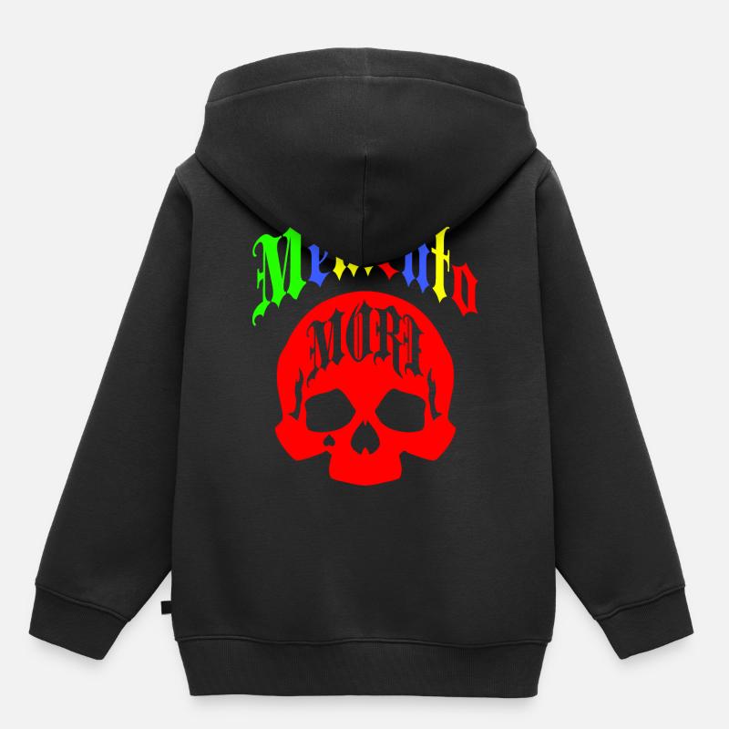 Skull Memento Mori - Sweat Premium à capuche enfant bio - noir