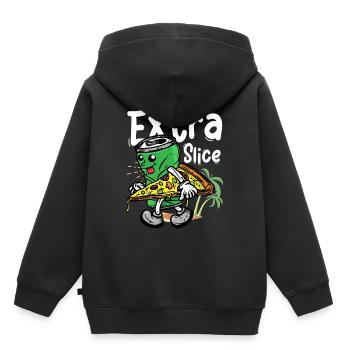Tranche supplémentaire - Sweat Premium à capuche enfant bio - noir - Dos - AI Model Kid Male (0cm)