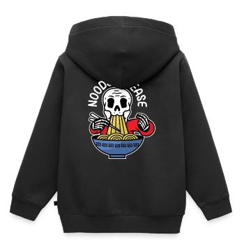 Noods please - Kinder Premium Organic Hoodie - Schwarz - Hinten - AI Model Kid Male (0cm)