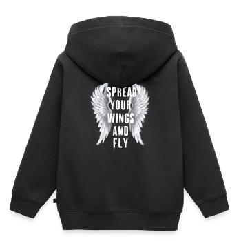 Déployez vos ailes et faites voler Angel Angelwings Wings - Sweat Premium à capuche enfant bio - noir - Dos - AI Model Kid Male (0cm)