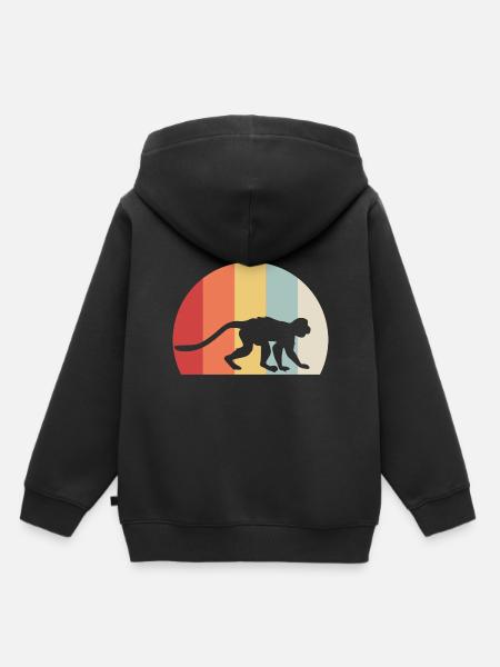 Äffchen - Kinder Premium Organic Hoodie - Schwarz