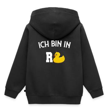 Don de pension - Sweat Premium à capuche enfant bio - noir - Dos - AI Model Kid Male (0cm)
