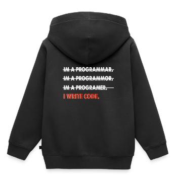 Cadeau drôle de codeur - Sweat Premium à capuche enfant bio - noir - Dos - AI Model Kid Male (0cm)