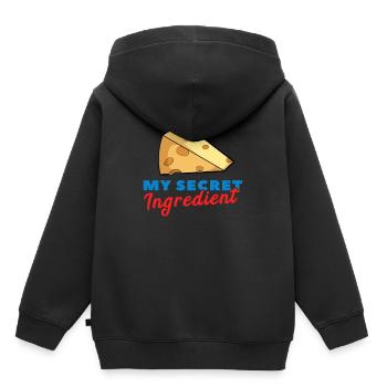 Cheese lovers cheese ingredient Gouda Emmentaler gift - Kids Premium Organic Hoodie - black - Back - AI Model Kid Male (0cm)
