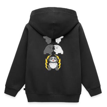 Panda Fusion Panda Ours Ours polaire cadeau ours noir - Sweat Premium à capuche enfant bio - noir - Dos - AI Model Kid Male (0cm)