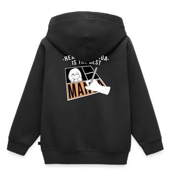 Manga - Kinder Premium Organic Hoodie - Schwarz - Hinten - AI Model Kid Male (0cm)