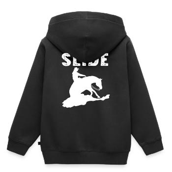 Sliding Stop Westernreiten Reining Geschenk - Kinder Premium Organic Hoodie - Schwarz - Hinten - AI Model Kid Male (0cm)