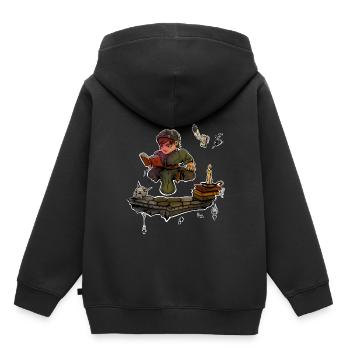 Magier - Fantasy Zauberer Lehrling - Geschenkidee - Kinder Premium Organic Hoodie - Schwarz - Hinten - AI Model Kid Male (0cm)