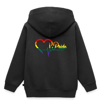Gay Pride - Sweat Premium à capuche enfant bio - noir - Dos - AI Model Kid Male (0cm)