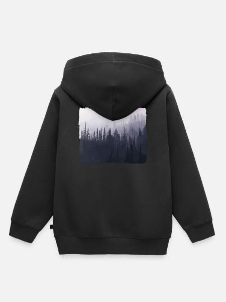 Waldlandschaft in den Bergen - Kinder Premium Organic Hoodie - Schwarz
