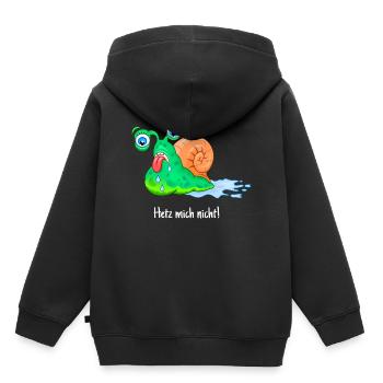 Ne me précipite pas, gros escargot, gros, cours, - Sweat Premium à capuche enfant bio - noir - Dos - AI Model Kid Male (0cm)