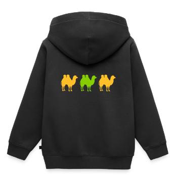 désert de troupeau camel benne - Sweat Premium à capuche enfant bio - noir - Dos - AI Model Kid Male (0cm)