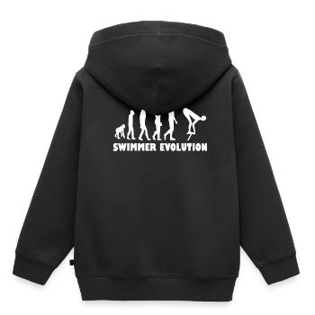 Swimmer Evolution Breaststroke Crawl Swimmer - Kids Premium Organic Hoodie - black - Back - AI Model Kid Male (0cm)