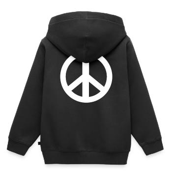 Peacezeichen Friedenszeichen Friedensbewegung - Kinder Premium Organic Hoodie - Schwarz - Hinten - AI Model Kid Male (0cm)