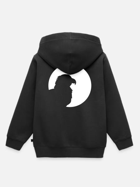 Adler - Kinder Premium Organic Hoodie - Schwarz