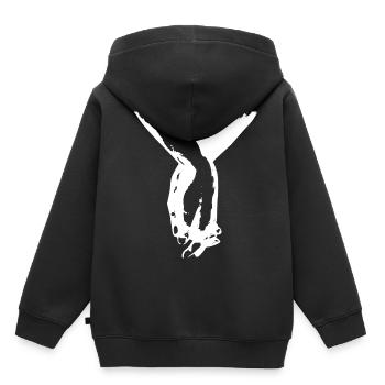 main dans la main - Sweat Premium à capuche enfant bio - noir - Dos - AI Model Kid Male (0cm)
