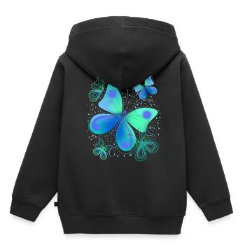 Papillon papillon - Sweat Premium à capuche enfant bio - noir - Dos - AI Model Kid Male (0cm)