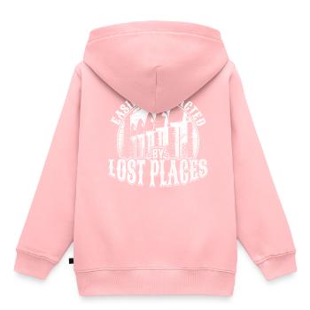 Idée cadeau Lost Place Urbex Urban Explorer - Sweat Premium à capuche enfant bio - rose - Dos - AI Model Kid Female (0cm)