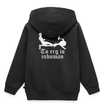 L'aviron est inhumain - rameur rameur - Sweat Premium à capuche enfant bio - noir - Dos - AI Model Kid Male (0cm)